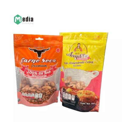 China Custom Printed Ziplock Stand Up Pouch Plastic Bags Moisture Proof Bag with Window for sale