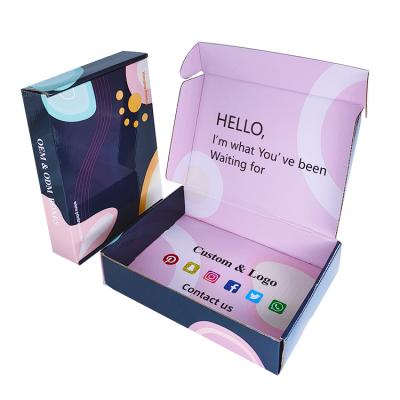 China Custom Logo Cartons Shipping Mailer Box Recyclable Custom Cosmetic Set Cosmetics Shipping Food Packing Box Corrugated Packaging Boxes for sale