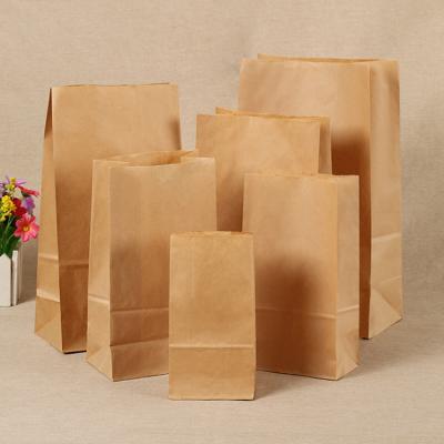 China Recyclable Custom Size Printed Durable Disposable Kraft Hamburger Paper Food Bag With Handle for sale