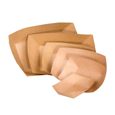 China High Quality Recycled Materials Kraft Paper Disposable Food Trays for sale