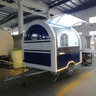 China FT-200 230*200cm round mobile food cart refrigerator food caravan fast food trailer for sale Europe for sale