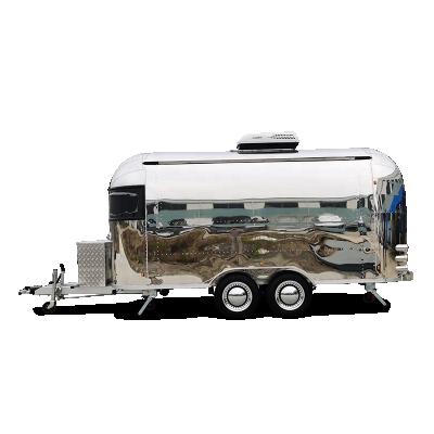 China Customized UKUNG AST-210 Model 4.8M Shinny Stainless Steel Airstream Food Trailer For Sale for sale