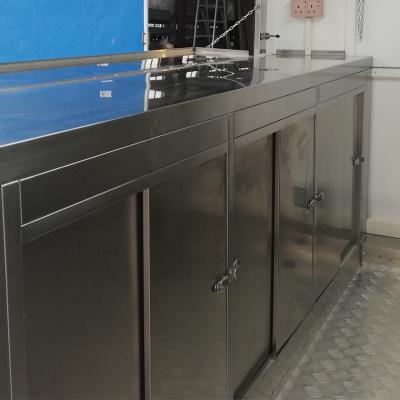 China Luxury stainless steel work bench with sliding doors for sale