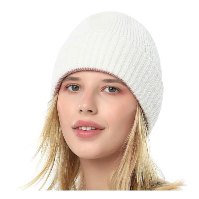 China Custom Plain Hats COMMON White Merino Beanie Women Winter Hats Wholesale for sale