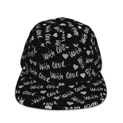 China COMMON Custom Your Own Floral Logo Pattern All Over Print 5 Panel Hats for sale