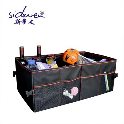 China Durable Hot Selling Car Trunk Organizers Foldable Car Boot Organizer with Two Handles and Side Pockets for sale