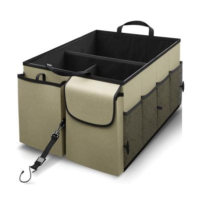 China Hot Selling Auto Organizer Portable Car Storage Adjustable Compartment Amazon Trunk Box Tidying Adjustable Compartment Trunk Organizer for sale