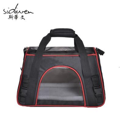 China Lightweight Soft Stored Sided Foldable Durable Polyester Pet Carrier Bag for sale