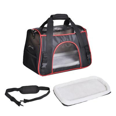 China Outdoor Portable Durable Shoulder Stocked Soft Sided Pet Carrier for sale