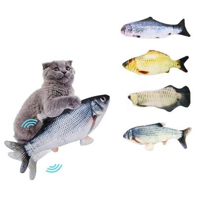 China Stocked Rechargeable Usb Flippity Catnip Electric Movable Fish Train Electric Simulation Cat Toy Interactive Fish for sale