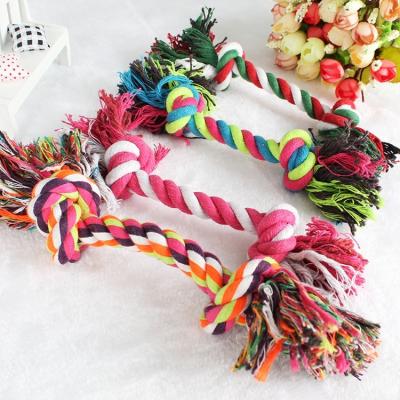 China Stocked Durable Chew Toy Rope Stuffed Dog Toys Bite Dog Toy Cheap Double Knot Cotton Rope Dog Toys for sale