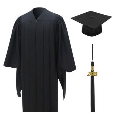 China Luxury Customized Adult High Quality Woven Fabric Graduation Gown Luxury Graduation Cap And Gown for sale