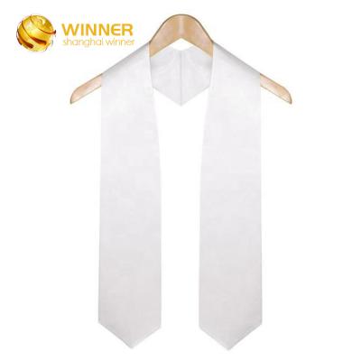 China School Customized Sublimation Graduation Stole White Printed Graduation Stole Grad Stoles Blank Sublimation for sale