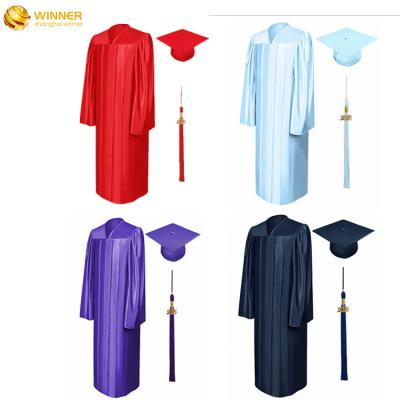 China Gruaduation  Gown College University Gowns Style Bachelor's Graduation Uniform Black Matte Shiny Graduation Cap And Gown Set for sale