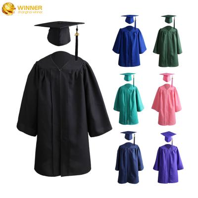 China Gruaduation Gown Matte Child Gown Custom Graduation Gown And Hat Kids Uniform Graduation Gown Preschool And Cap Cheapest 15 for sale