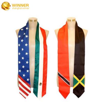 China Plain Stole Customized Graduation Stole Adult Graduation Sash Country flag Stole for sale