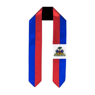 China Plain Stole Custom Logo Mexico American Graduation Stole Sash International Graduate Country Flag Splice Graduation Scarf for sale