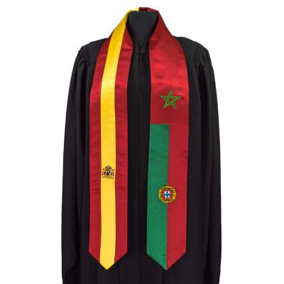 China Plain Stole 2023 Unisex Stole Sash Adult Embroidered Flag Ceremony Custom Polyester Religion 60inch 72inch Graduation Stoles for sale