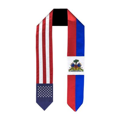 China Plain Stole Polyester Sash Flag Custom 72Inch Ceremony Stoles Mexico America Mexican American Graduation Stole Sublimation for sale