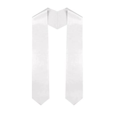 China Plain Stole Custom 100% Satin Polyester Graduation Adult Plain White Sublimation Blank Stole Sublimation Graduation Stoles for sale