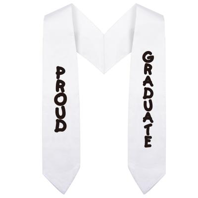 China Plain Stole Adult Graduation Stole Custom Stole Graduation Sash Hot Sell High Quality White Graduation Accessories for sale