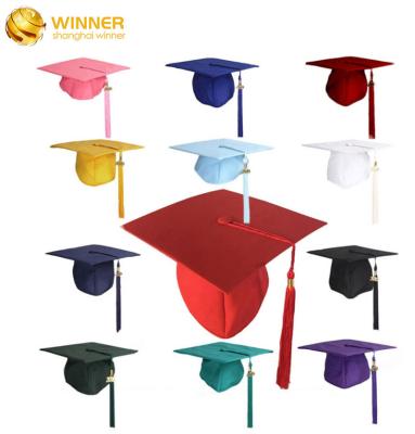 China School Wholesale Australia Uk Style Matte Black Graduation Caps, Trencher Hats, Mortarboard  & Tassel for sale