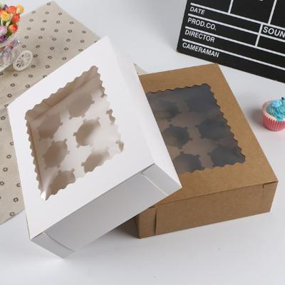 China Best Seller Disposable Cupcake Boxes 12 With Window for sale