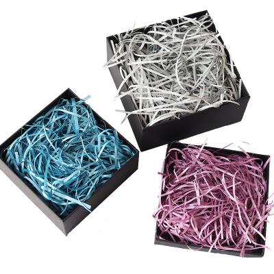 China 100g/bag Instant Cut Decorative Raffia Shredded Kraft Paper Fold Gift Box Filler Ply Paper Raffia Lafite Paper Other for sale