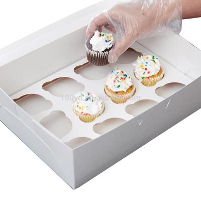 China Recyclable Custom White Cupcake Boxes 2 4 6 12 With Dividers And Inserts Window for sale