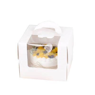 China Best Seller Disposable Top Handle White Paper Cake Box Single Window for sale