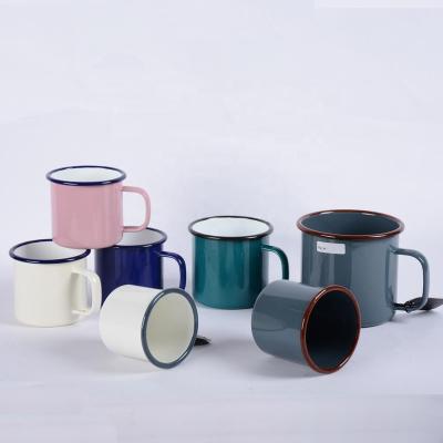 China 11oz rim sublimation viable white enamel mug wholesale price for sale