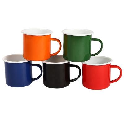 China Viable Enamel Mug For Sublimation Campfire Mug Ceramic Red Enamel Mug for sale