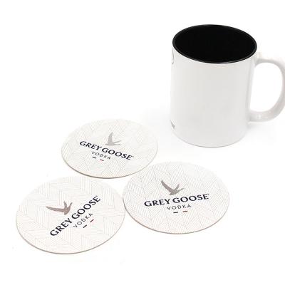 China Sustainable Bulk Vending Customized Rounded Paperboard Beer Coasters For Drinks for sale