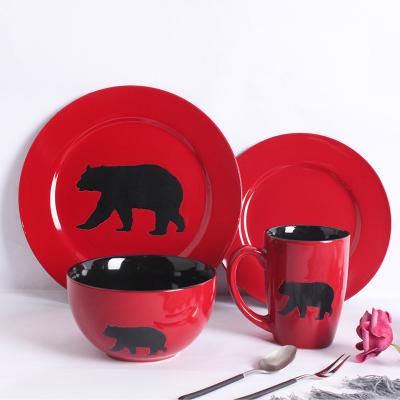 China High Quality Porcelain 3pcs Children Dinner Set Sustainable Kid's Dinnerware for sale