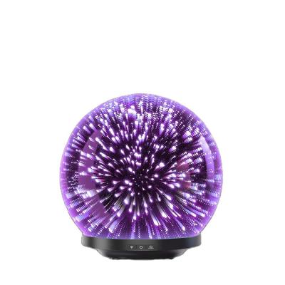 China Unique and Popular Glass Ultrasonic Electric Aroma Essential Oil Hotel 3D Firework Diffuser for sale