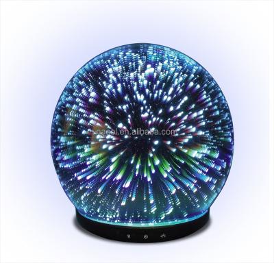 China Alibaba Eco-friendly 3D Glass Firework Product Factory Shenzhen Aroma Essential Oil Diffuser Ultrasonic Humidifier with Cool Mist for sale