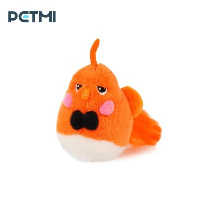 China LN017 PETMI Orange Plush Pet Toy Singing Birds Series Cartoon Viable Electric Birds for sale