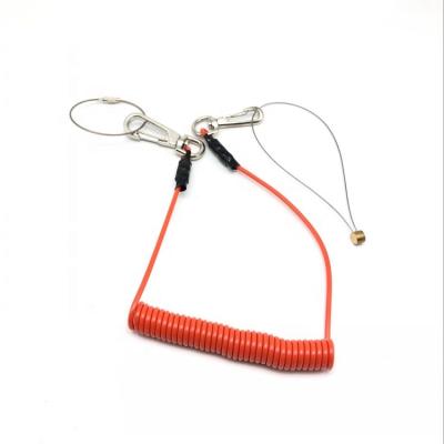 China 5.0mm PVC PU Spring Coil Safety Tool Lanyards for sale