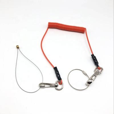 China Retractable PVC Spring Security Tool Lanyards with Hooks for Keys for sale