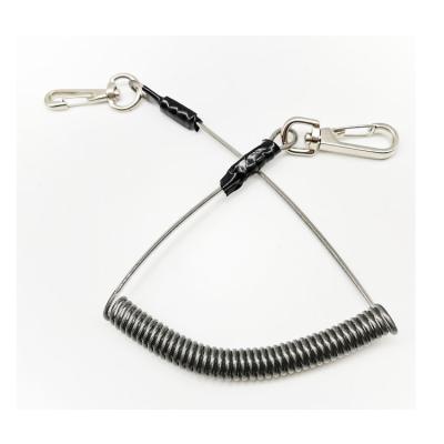 China PU liner with inner stainless steel wire safety tool lanyard for waist work fall protection for sale