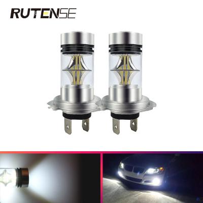 China RUTENSE car fog light 100W 1000LM drl daytime running light aluminum H1 H4 H7 H11 H16 12V 12V led drl fog lamp led fog driving lights for sale