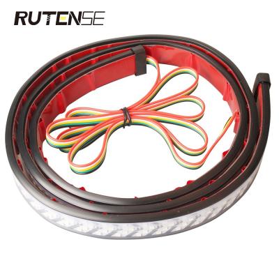 China Truck Tailgate LED Strip Light Bar Row 4 Red Yellow Triple Style RUTENSE New Rubber Design With Driving Brake Turn Signal Light for sale