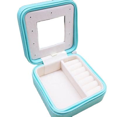 China Express Shipping Luxury PU Leather Travel Jewelry Box for Minimum Order Quantity of 500 for sale