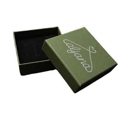 China Customs Dark Green Paper Jewelry Box -Use to Earring Pendant Bracelet Necklace for sale