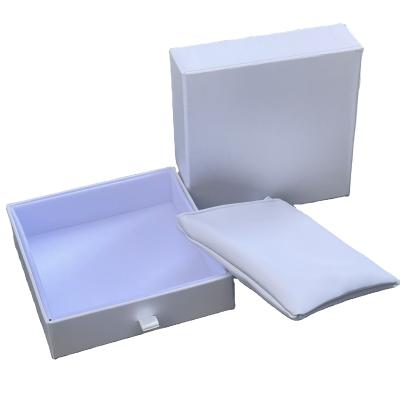 China Customized luxury Paper drawer jewelry box and PU leather Pouches for sale