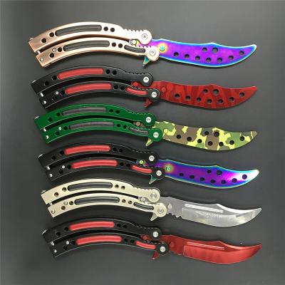 China Butterfly Knife Trainer CS GO Game Butterfly In Knife Training Knife Stainless Steel Metal Knife, Brave People Gift for sale