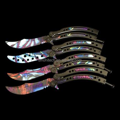 China Finger Practice Newcomer Hyper Beast CS GO Butterfly Trainer , Stainless Steel Balisong Knife for sale