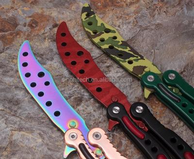 China Butterfly Knife Trainer Hot Sale CS GO Butterfly Knife, Nine-Hole Rotary Practice Knife Dull Knife for sale