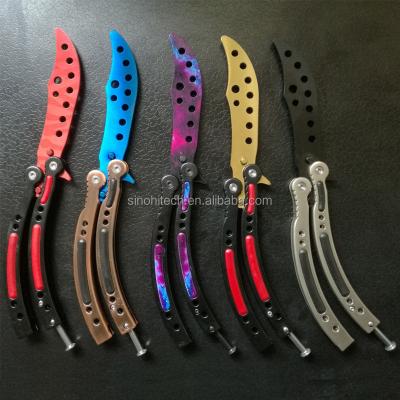 China High Quality Butterfly Knife Trainer Stainless Steel CS GO Butterfly Knife Game Knife Training Knife for sale