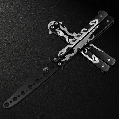 China Butterfly Knife Practice Balisong Metal Butterfly Scorpions Training Security Dull Knife Tool for sale